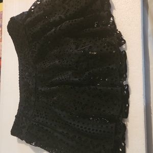 Black bathing suit bottom bikini w/ attached cover up on top attached XL VGCondi